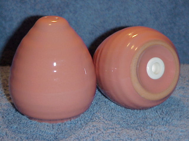 Frankoma Mountain Air shakers glazed peach